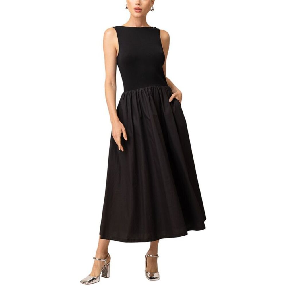 Line & Dot Womens Matilda Teacup Dress, Black